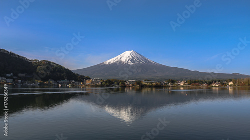 Mount Fuji  view from lake Kawaguchiko JAPAN.