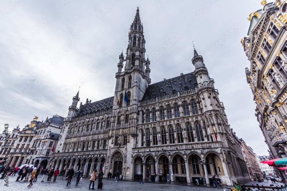 Winter day at Grand Place in Brussels