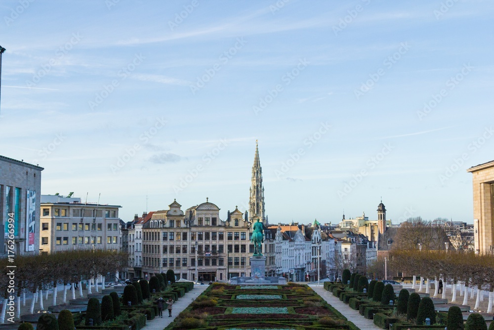 Brussels panorama view (Mont des Arts)