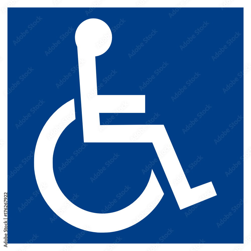 Wheelchair / handicapped access sign and symbol flat icon for websites and aps - icone fauteuil roulant