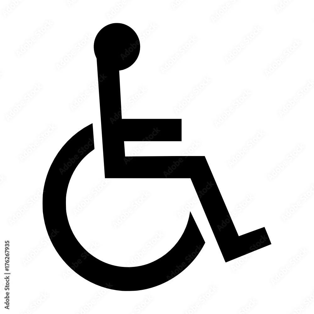 Wheelchair / handicapped access sign and symbol flat icon for websites and aps - icone fauteuil roulant Wheelchair / handicapped access sign and symbol flat icon for websites and aps - icone fauteuil roulant