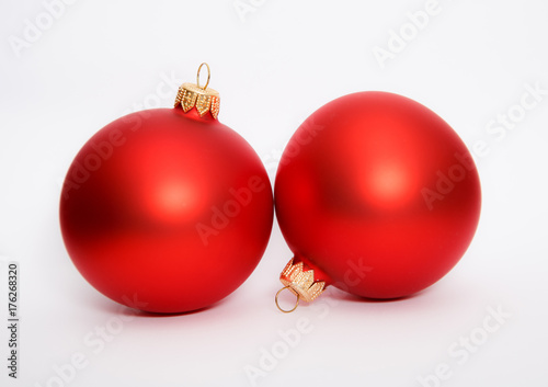 red christmas ball over white background