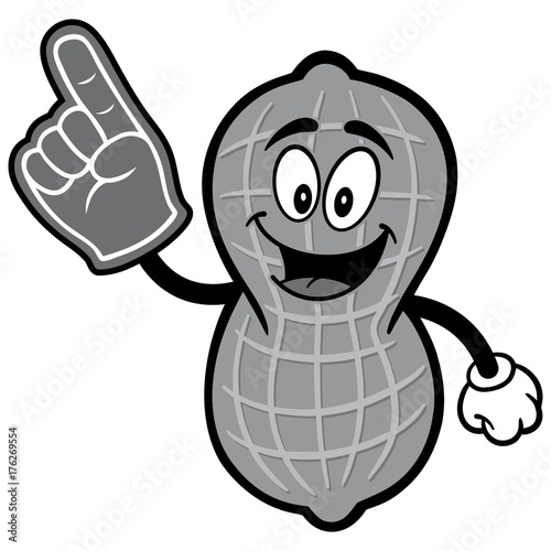 Peanut with Foam Finger Illustration