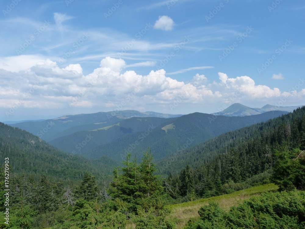 The Ukrainian Carpathians. Marmaros mountain range.