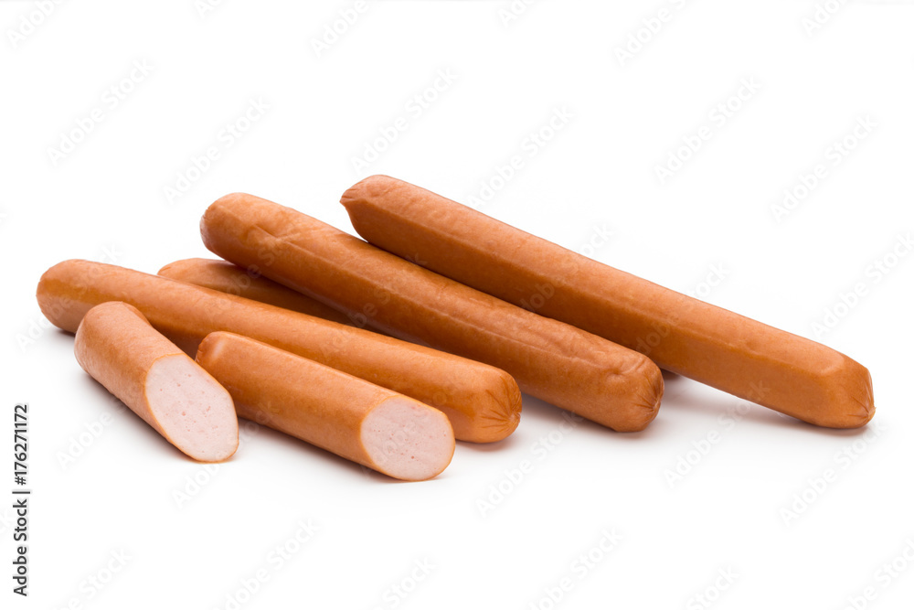 Fresh sausage isolated over white background. Fresh sausage isolated over white background.