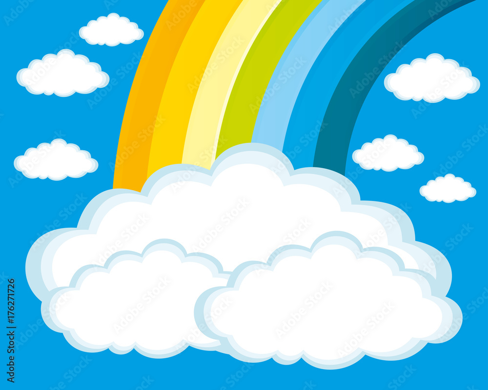Rainbow and clouds. Rainbow and clouds.