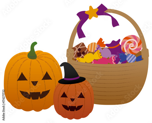ハロウィン お菓子バスケット Stock イラスト Adobe Stock