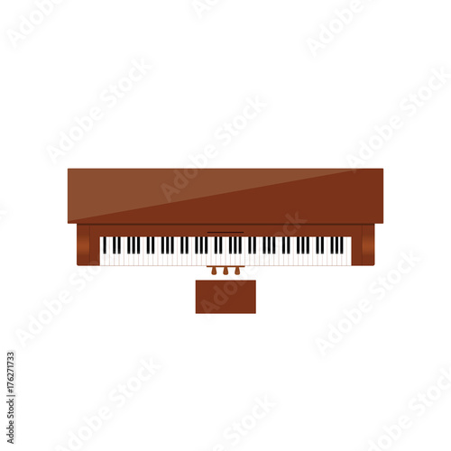 piano instrument in brown color illustration