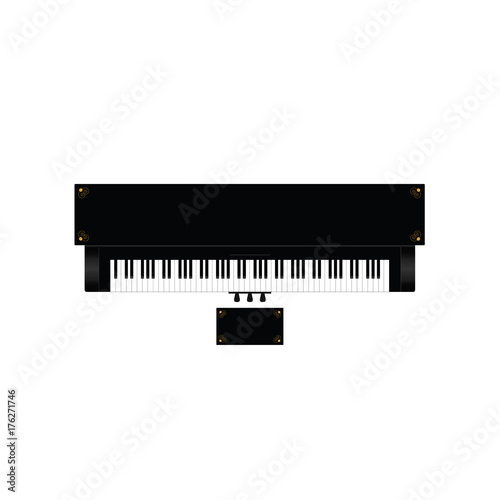 piano instrument with decor on it illustration