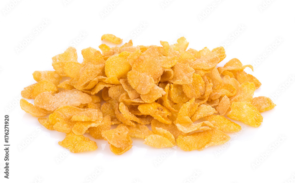 Corn flakes isolated on white background Corn flakes isolated on white background
