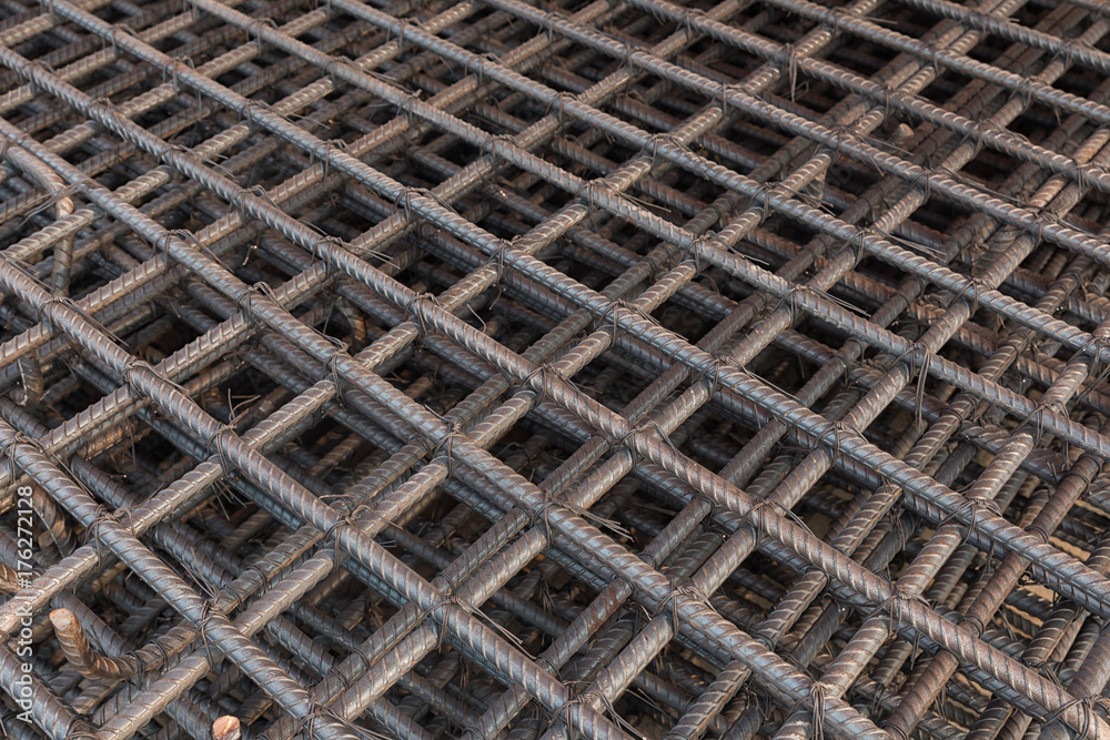 Stack of steel fixing at the construction site Stack of steel fixing at the construction site