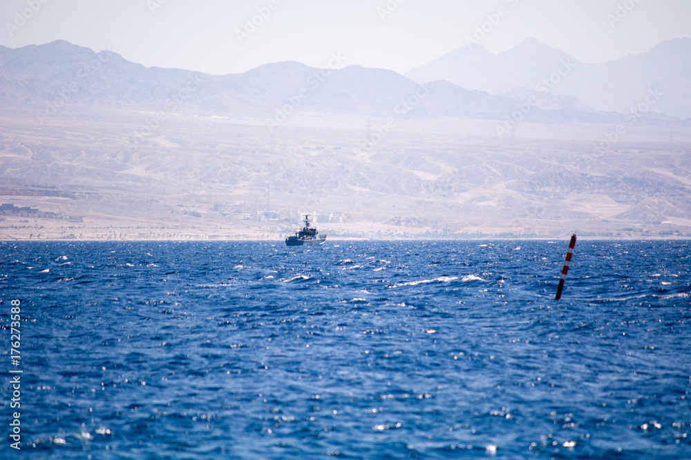 Obraz premium beautiful red sea landscape from Israel coast to Aqaba