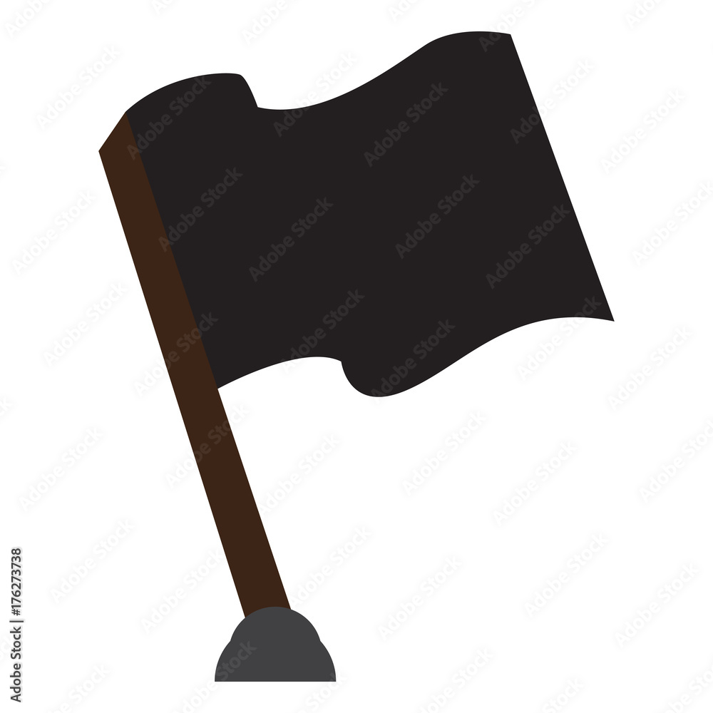 Isolated silhouette of a flag, Vector illustration Isolated silhouette of a flag, Vector illustration
