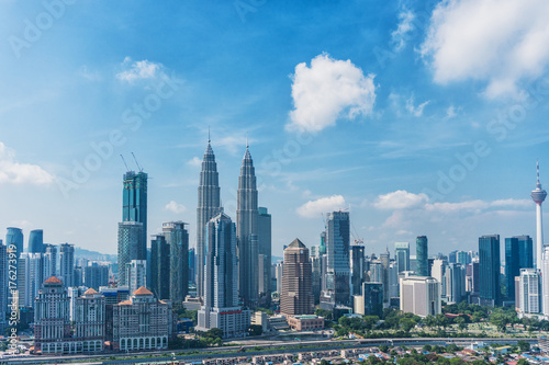 Canvas Print Top view of Kuala Lumpur city, Malaysia