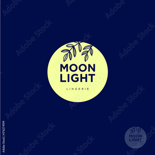  Moon Light logo. Lingerie logo. Spa and resort emblem.