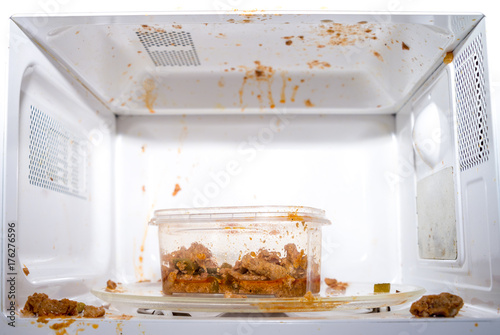 Food exploded in microwave oven
