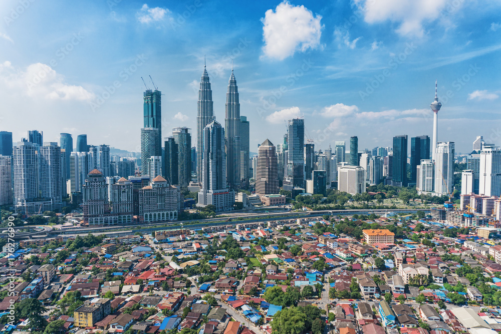 Obraz premium Top view of Kuala Lumpur city, Malaysia