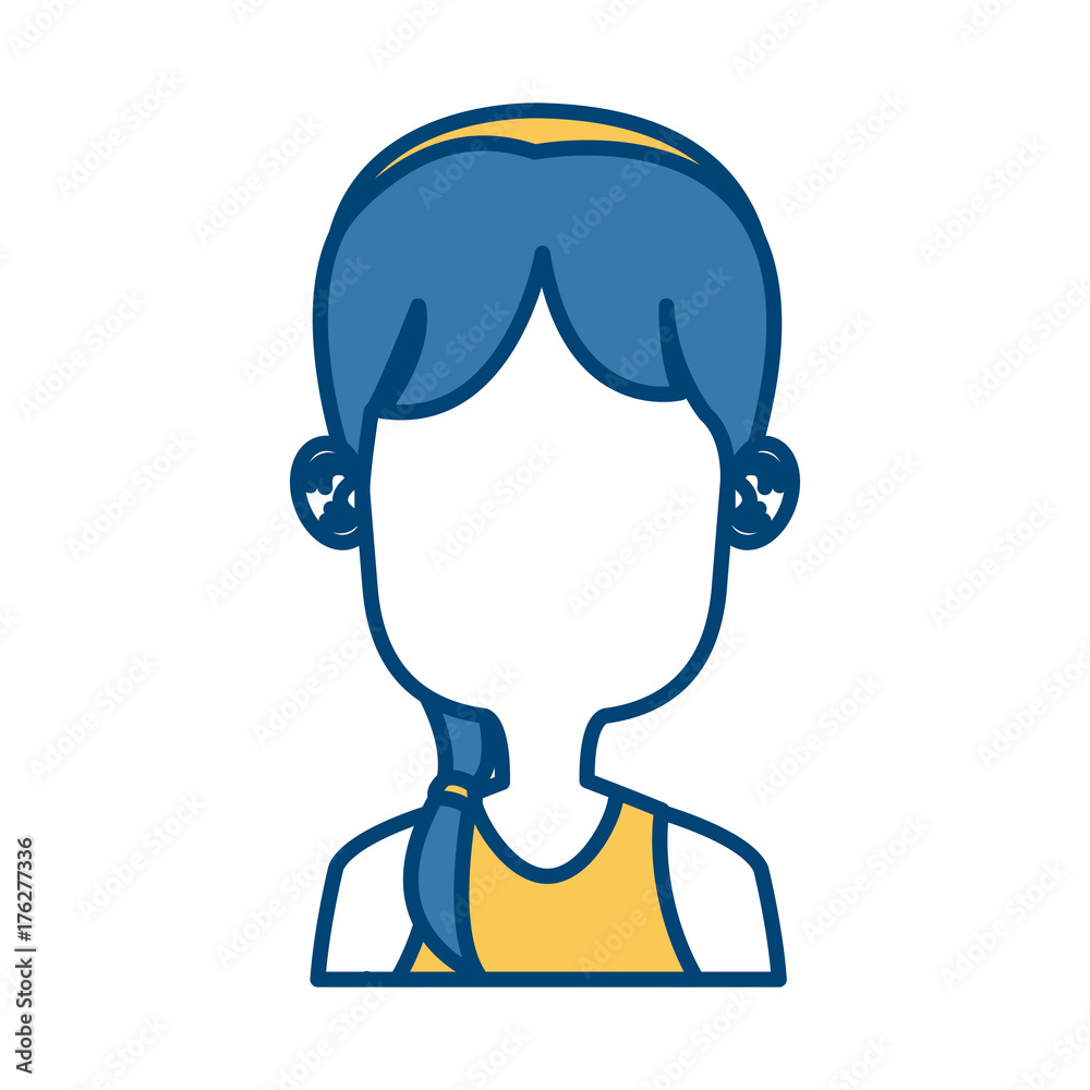 Girl faceless cartoon icon vector illustration graphic design Girl faceless cartoon icon vector illustration graphic design