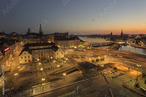 Canvas Print Night in Stockholm