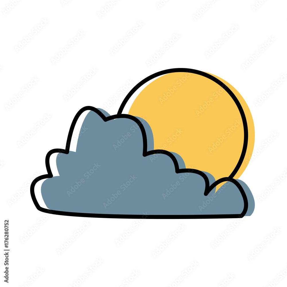 Sun and cloud symbol icon vector illustration graphic design