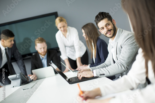 Group of business people in...