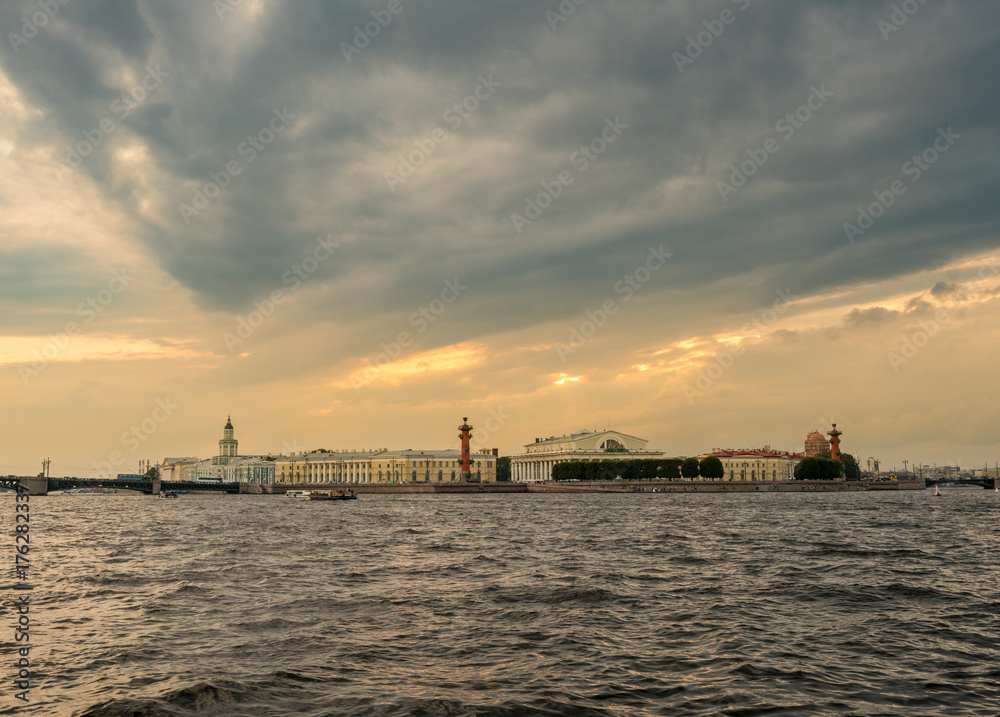 Waterfront and canals in St Petersburg, Russia