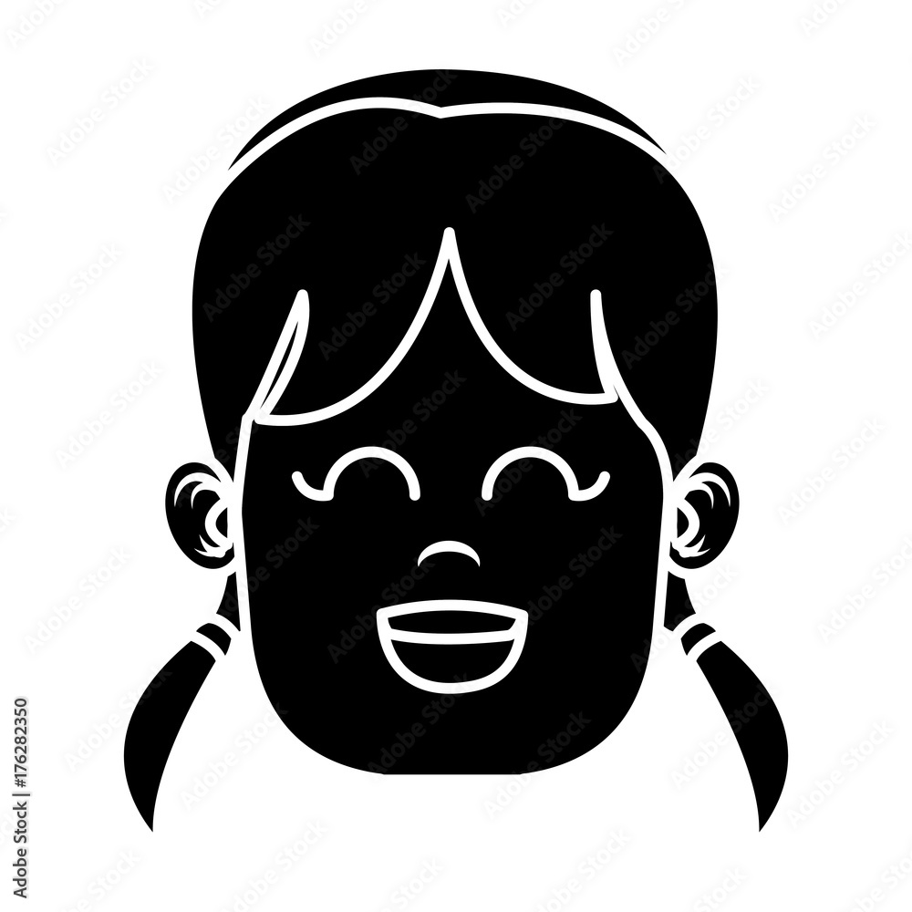 Cute girl face icon vector illustration graphic design Cute girl face icon vector illustration graphic design