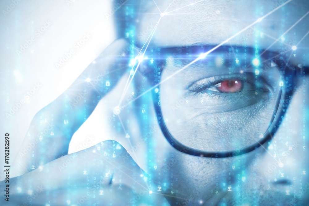 Composite image of man wearing spectacles Composite image of man wearing spectacles