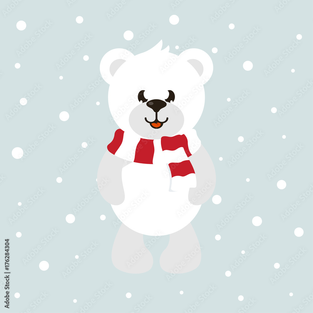 cartoon cute white bear