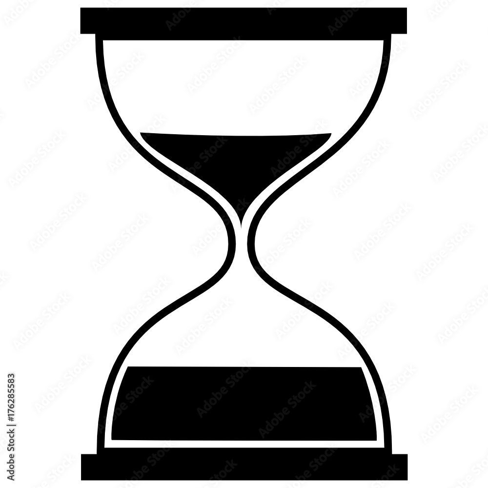 Vintage hourglass / sandglass timer or clock flat icon - sablier Stock  Vector | Adobe Stock