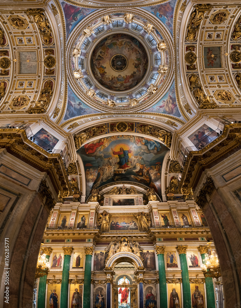 Ceiling painting of St Isaac's Cathedral Russia