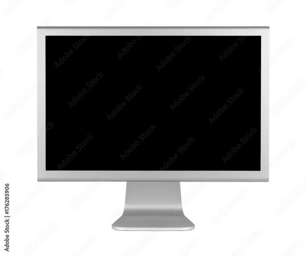 Gray LCD computer monitor with minimalist design Gray LCD computer monitor with minimalist design