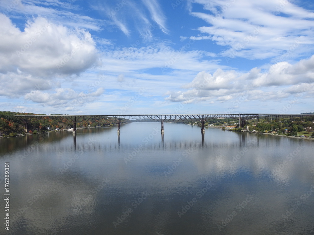 Walkway over the hudson, Hudson river, river, waves, ripples, perspective, bridge, beautiful, fall,