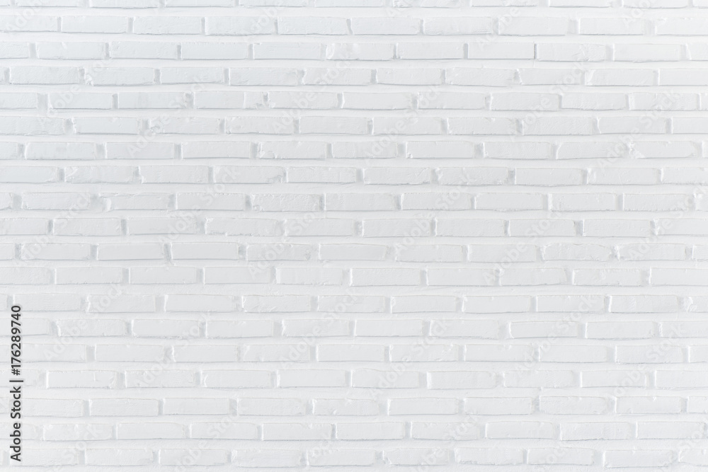 Pattern of white brick wall for background and textured, Seamless white brick wall background - obrazy, fototapety, plakaty 
