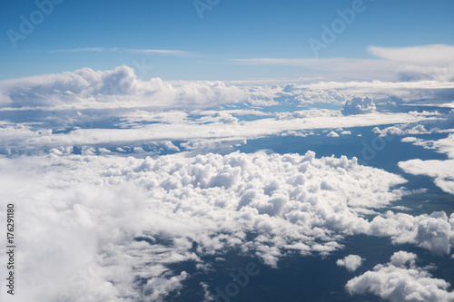blue sky with the clouds from the plane view © luchschenF