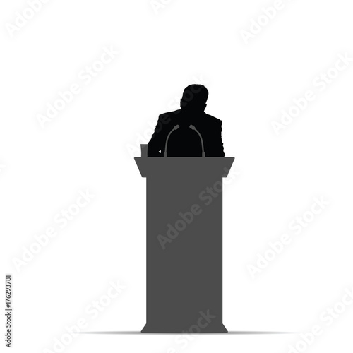 man silhouette orator illustration