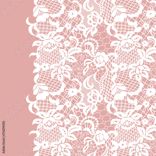 Seamless lace border. Invitation card.