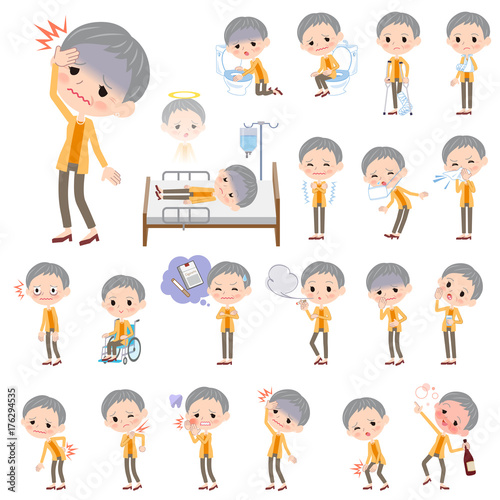 short hair old women_sickness