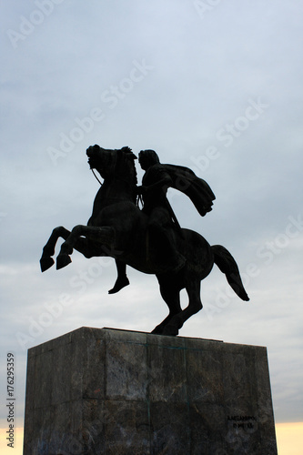 Statue of Alexander the Great at Thessaloniki city in Greece.