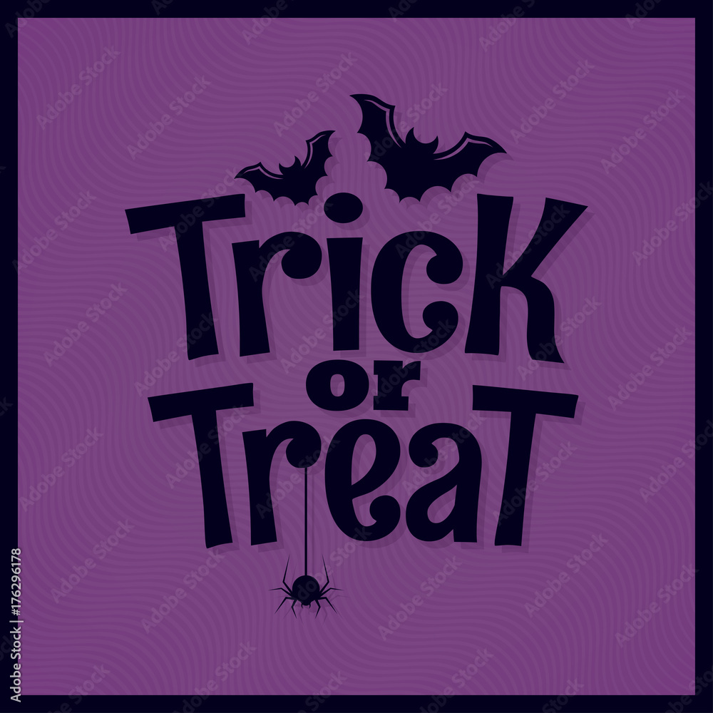 Fototapeta premium Trick or treat halloween lettering background