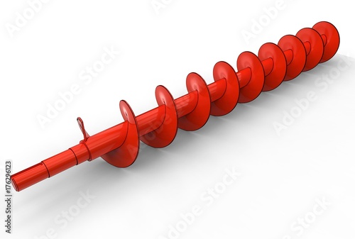 Photos 3d illustration of archimedes screw isolated on white