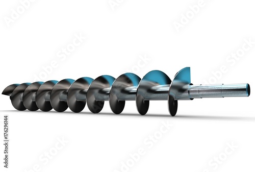 3d illustration of archimedes screw isolated on white