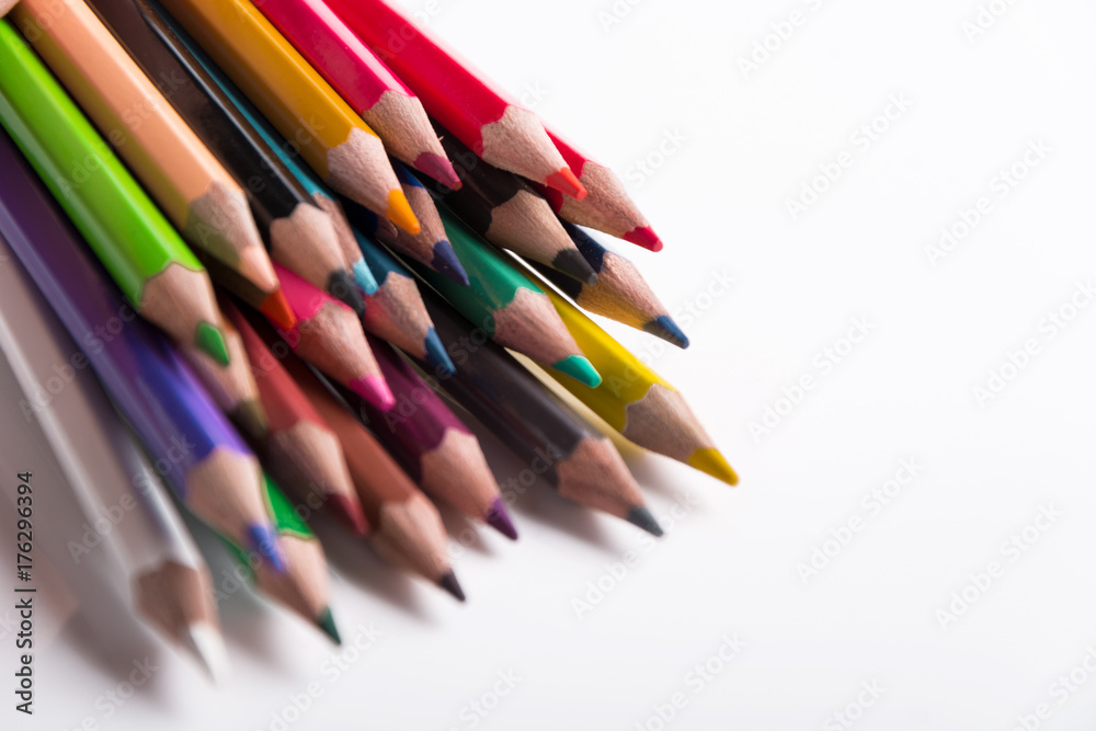 Fototapeta premium Set of Colorful Colored Pencils or Crayons multicolor