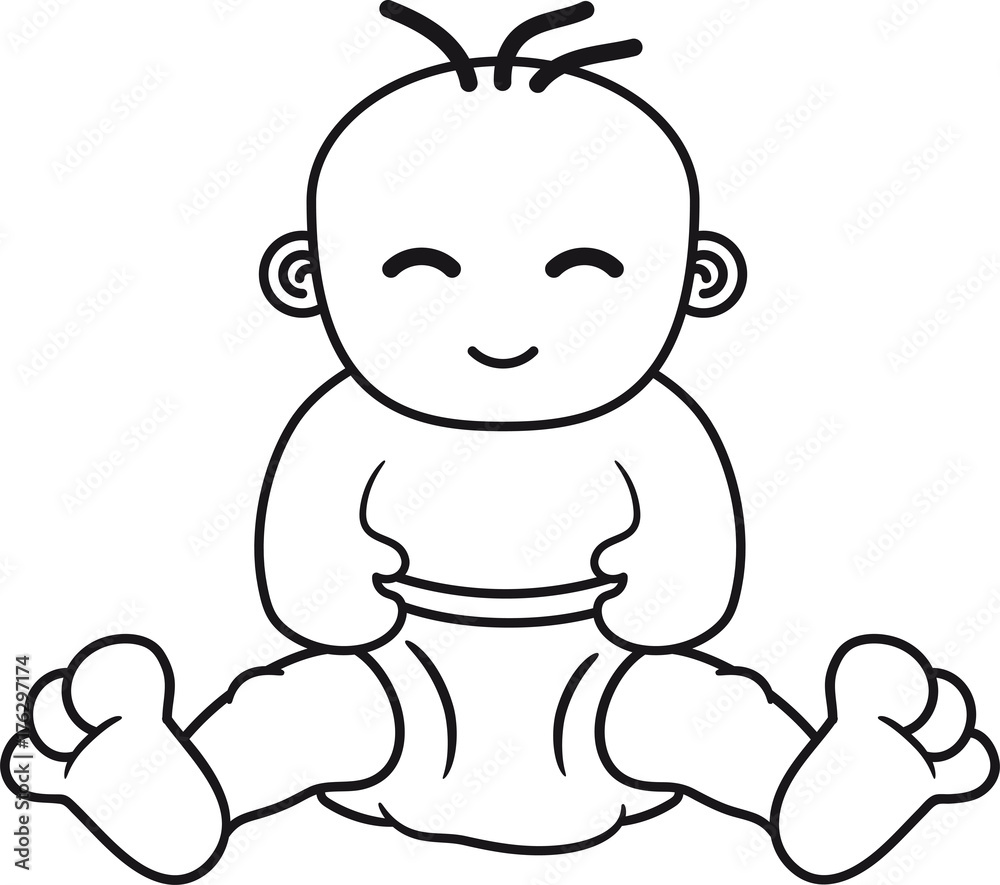 sitzend klein süß niedlich volle windel kind baby comic cartoon sitzend klein süß niedlich volle windel kind baby comic cartoon