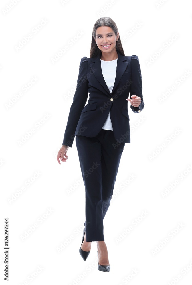 confident business woman walking forward confident business woman walking forward