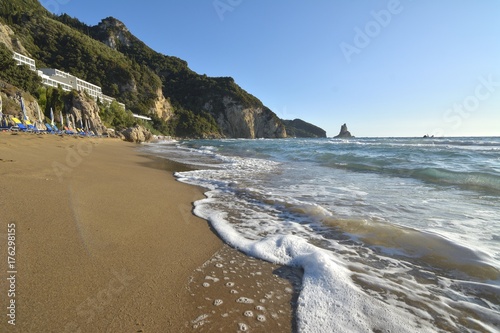 Agios Gordios beach at Corfu island in Greece