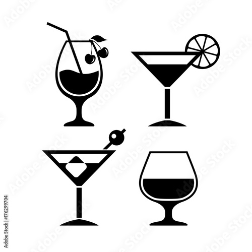 Cocktail vector icon photo