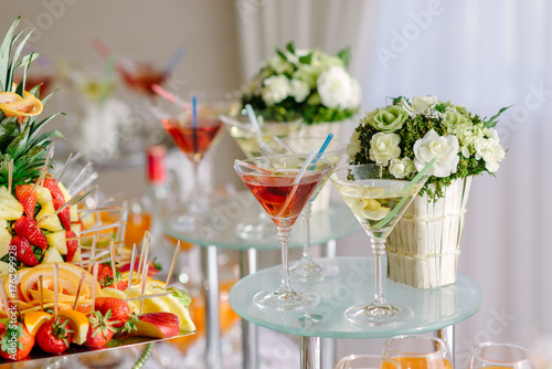 Buffet table with martini
