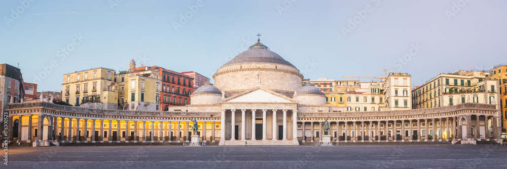 Panorama of San Francesco di Paola in Naples