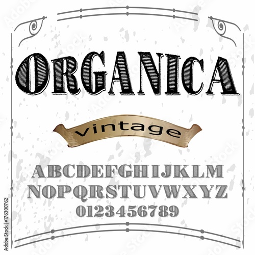 Font. Alphabet. Script. Typeface. Label.